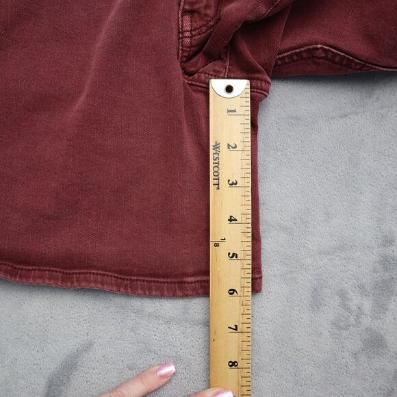 American Eagle Outfitters Shorts Womens 8 Red Mom Mid Rise Stretch Denim Button - Picture 6 of 15